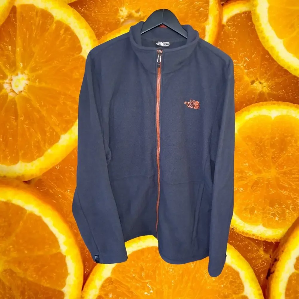 The North Face Blue‎ and Orange Full Zip Fleece with Drawstring Waist Size XL